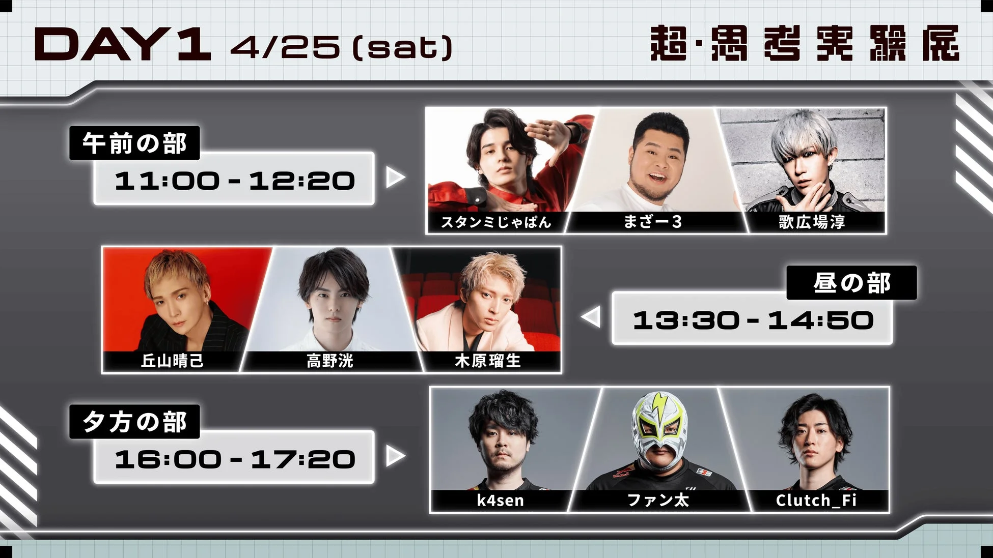 超・思考実験展 DAY1 スケジュール