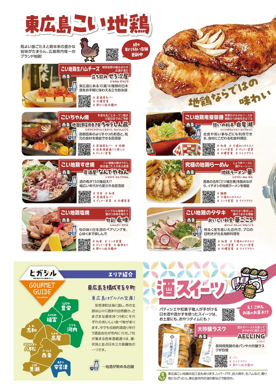 東広島ご当地グルメ「こい地鶏」や酒スイーツ