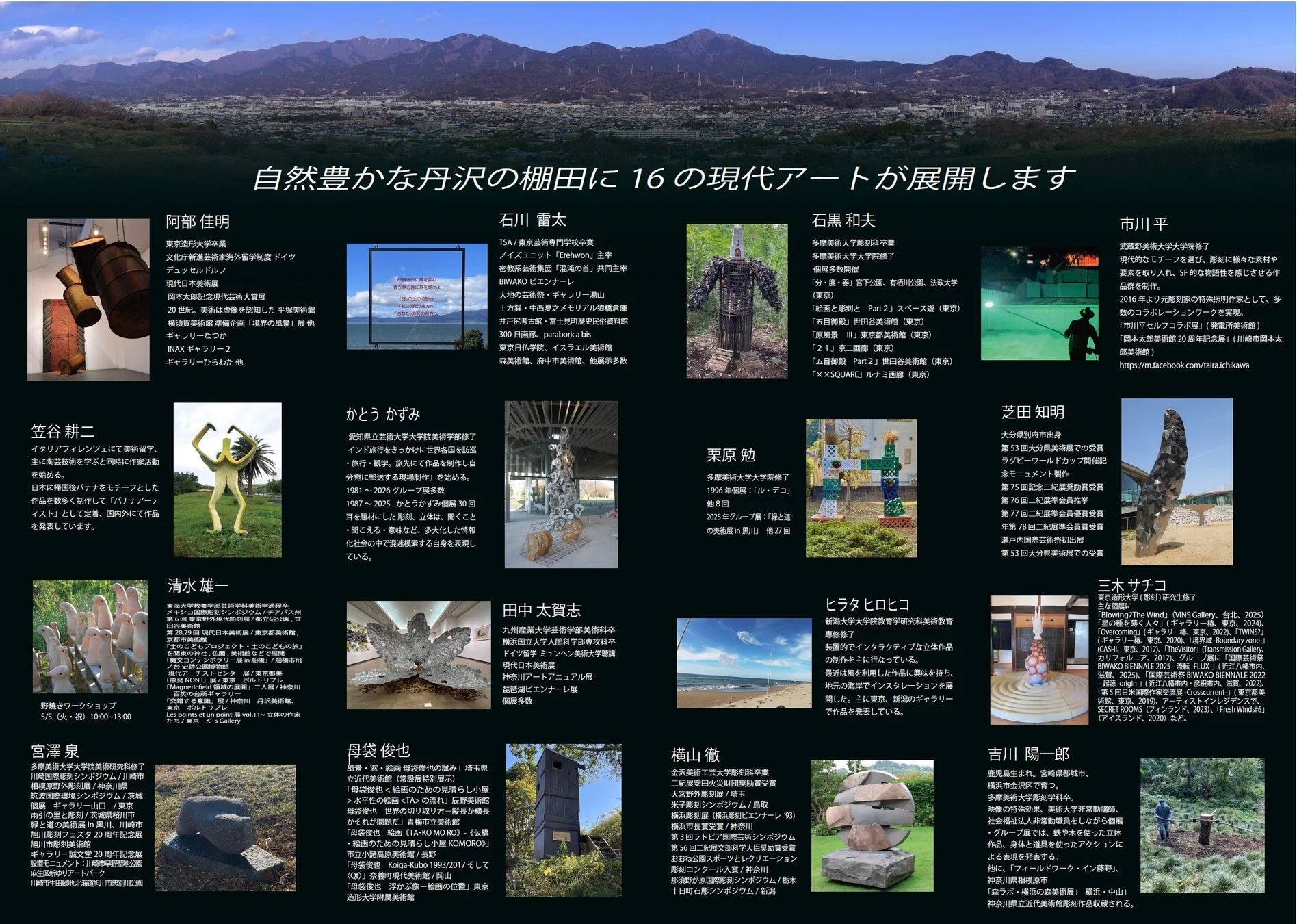 自然豊かな丹沢の棚田に16の現代アートが展開