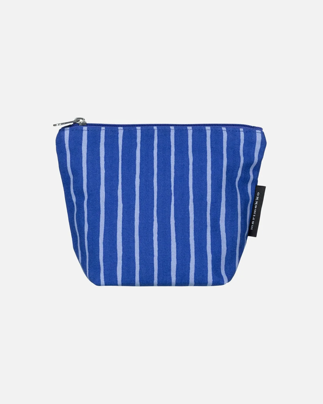 青と水色のストライプポーチ
