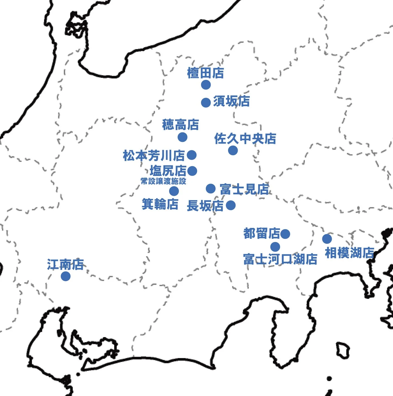 譲渡会開催店舗の地図