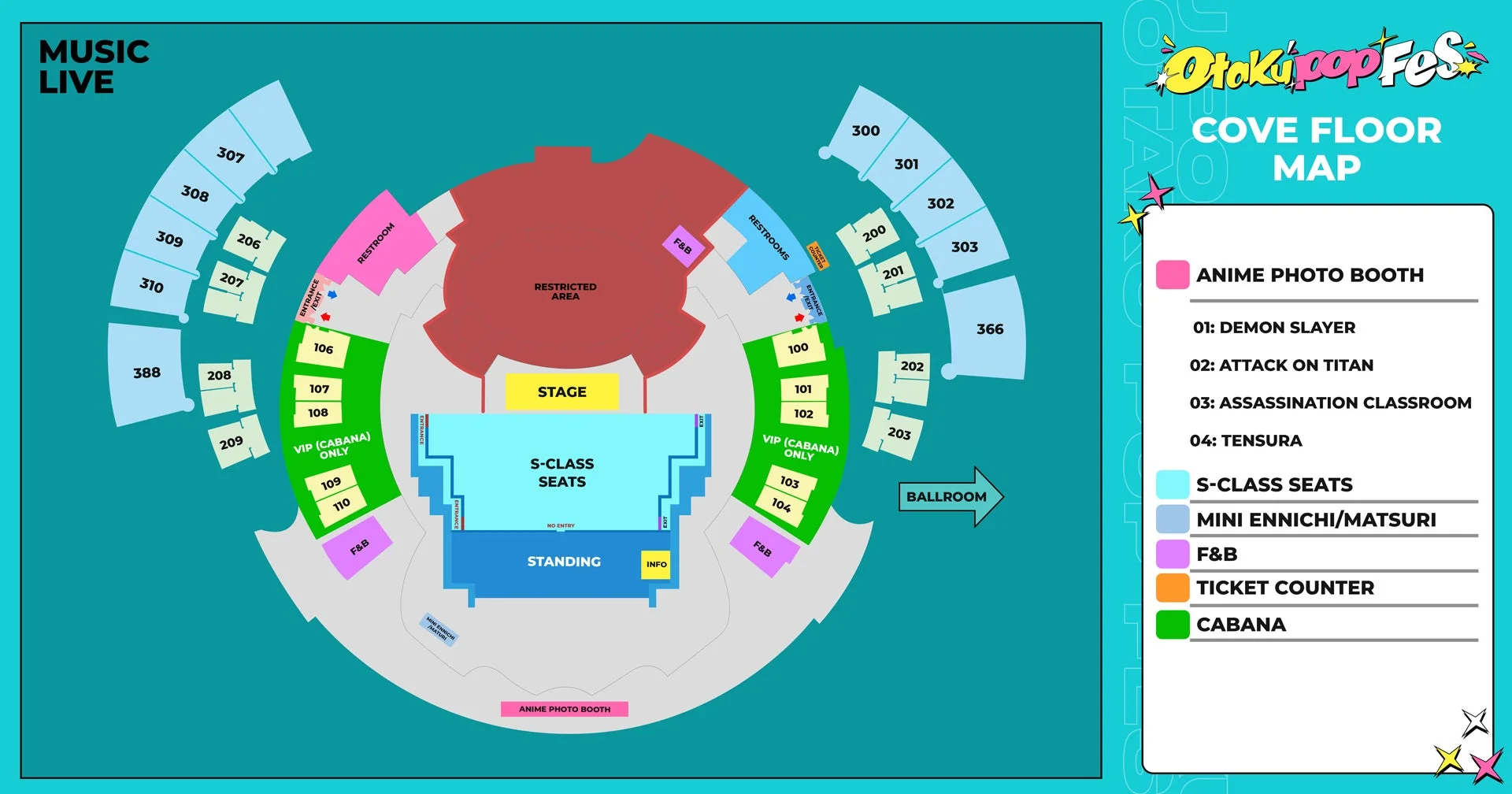 COVE Manila 音楽ライブのフロアマップ