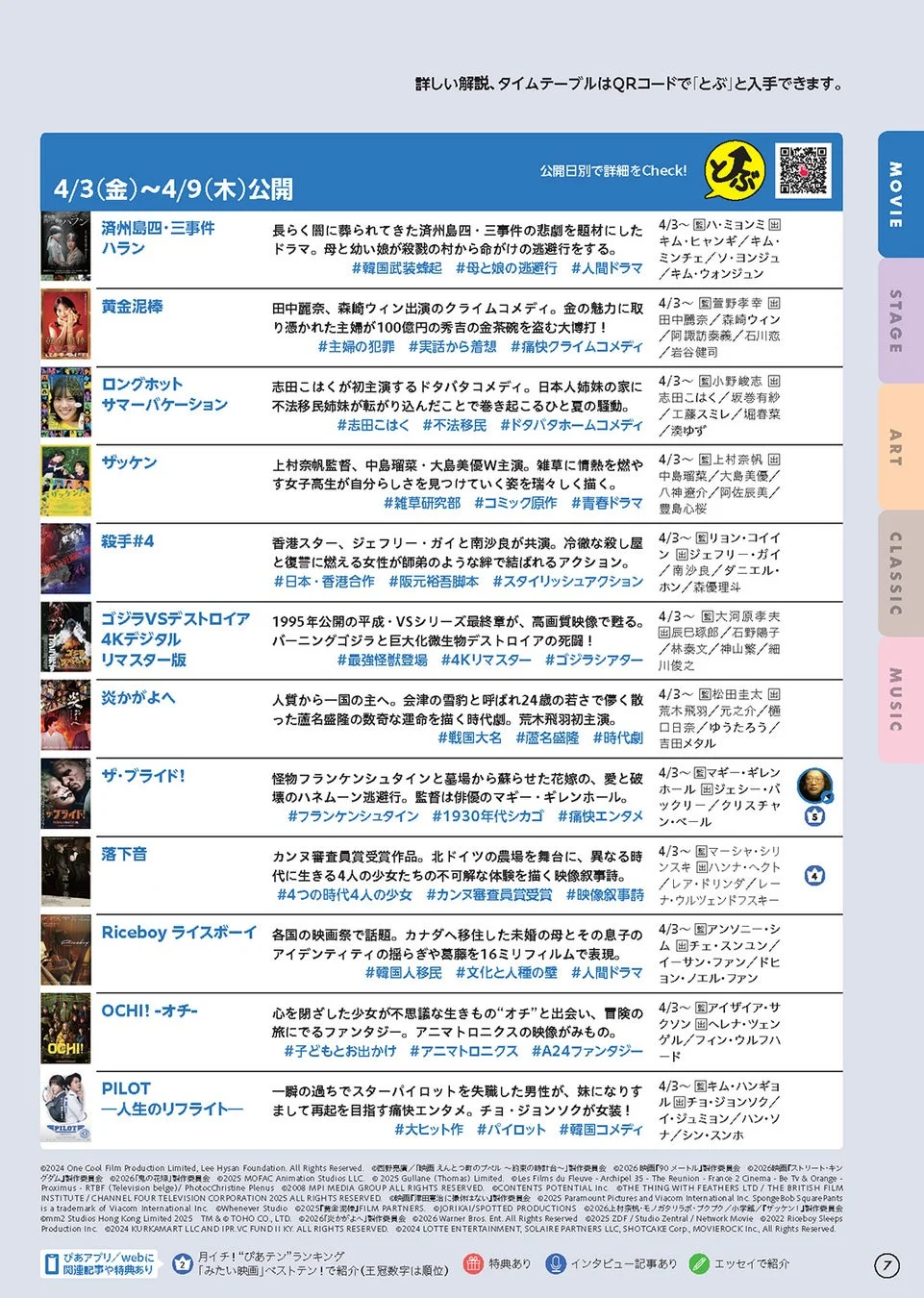 4月公開スケジュール