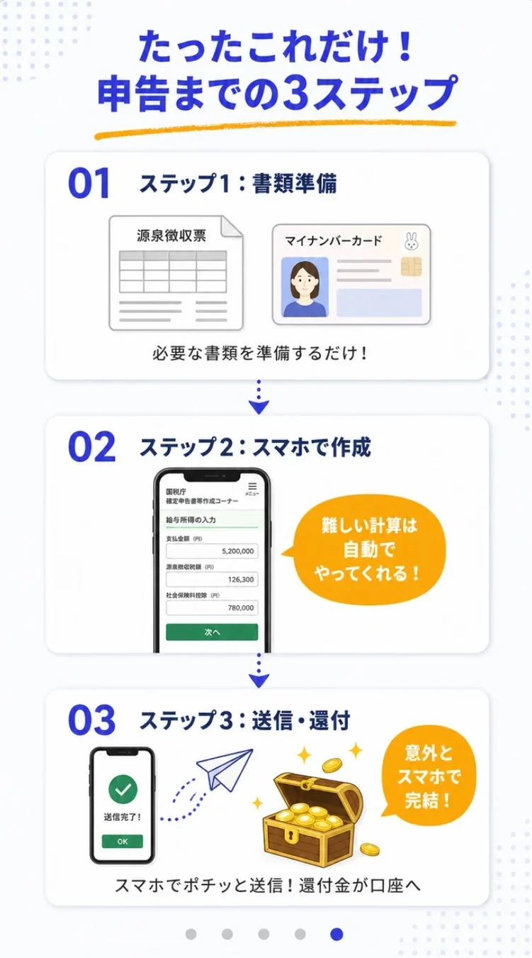 確定申告の3ステップ
