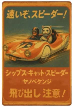 速いぞ、スピーダー！1971シップス・キャット・スピーダーヤノベケンジ飛び出し 注意！
