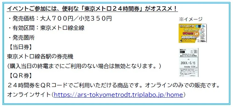 東京メトロ24時間券の案内