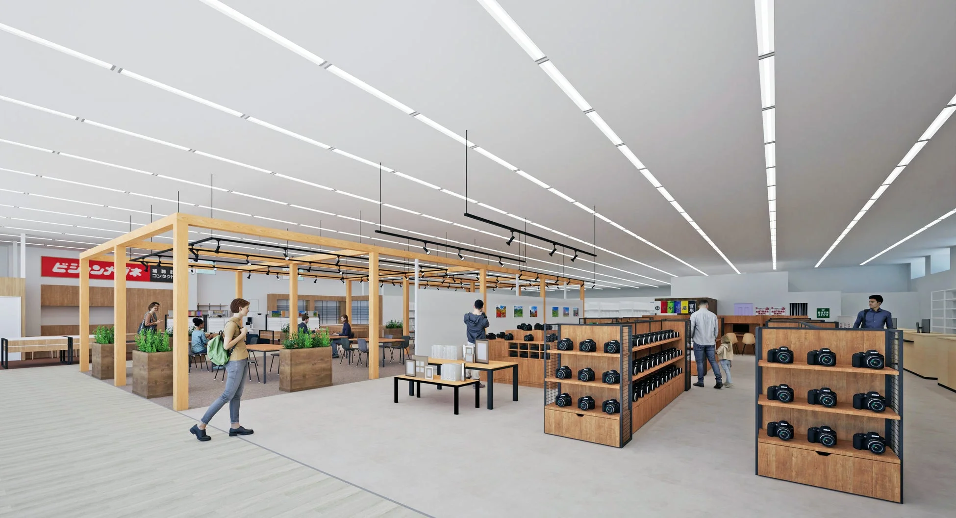 広々としたモダンな店内