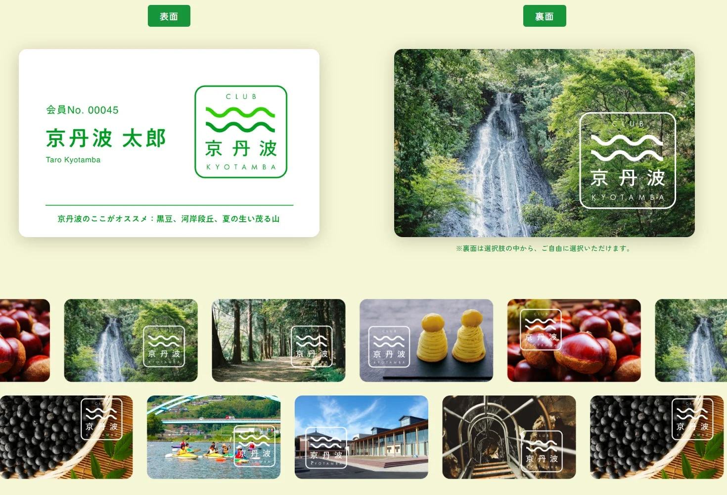 CLUB京丹波会員カードとウェブサイト