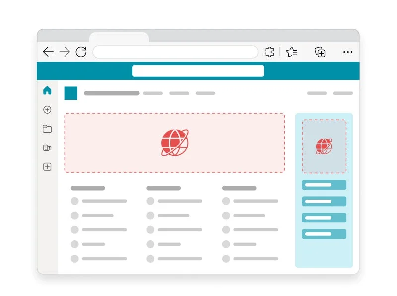 ブラウザウィンドウのワイヤーフレーム