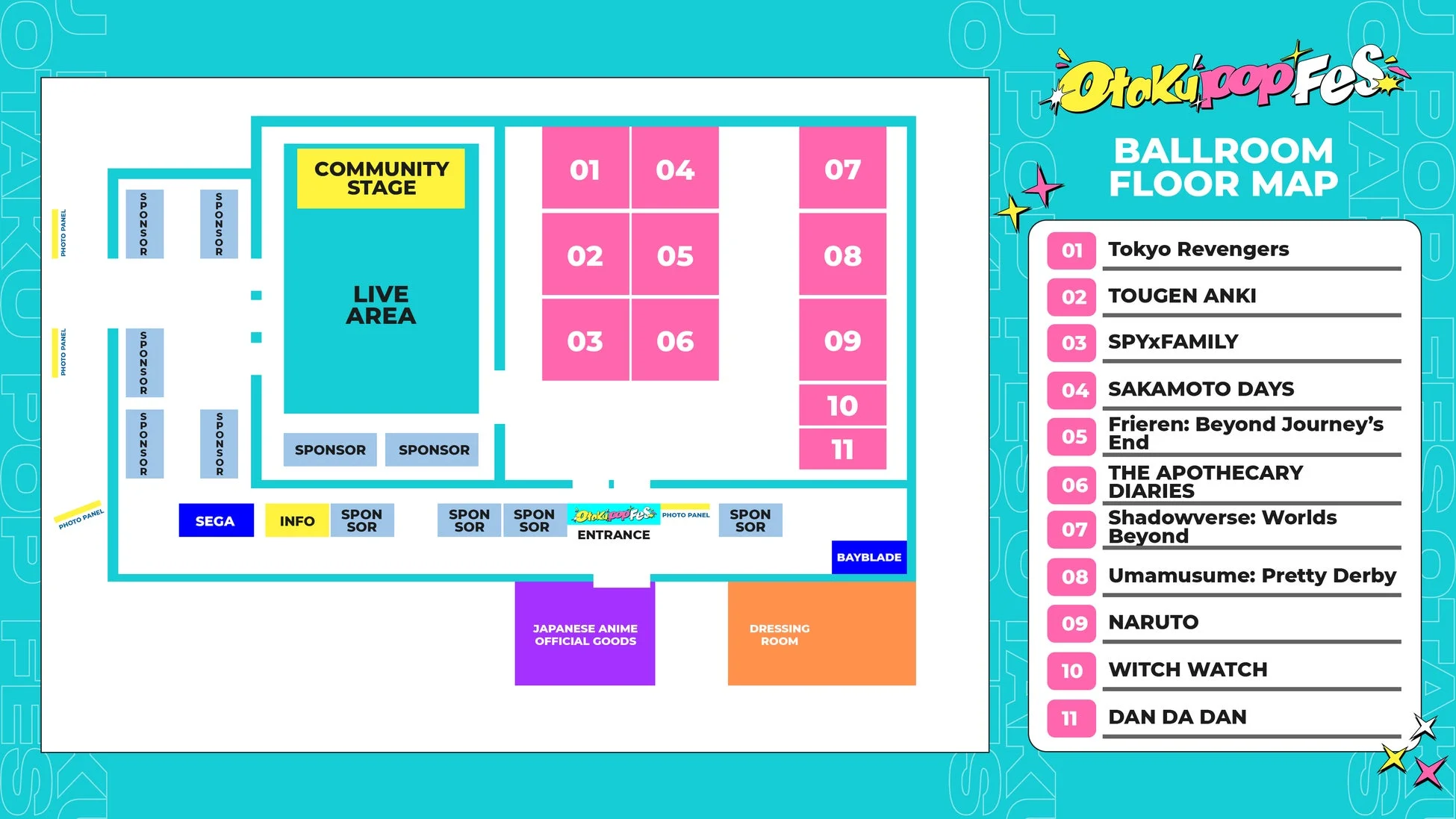 Otaku Pop Fes ボールルームフロアマップ