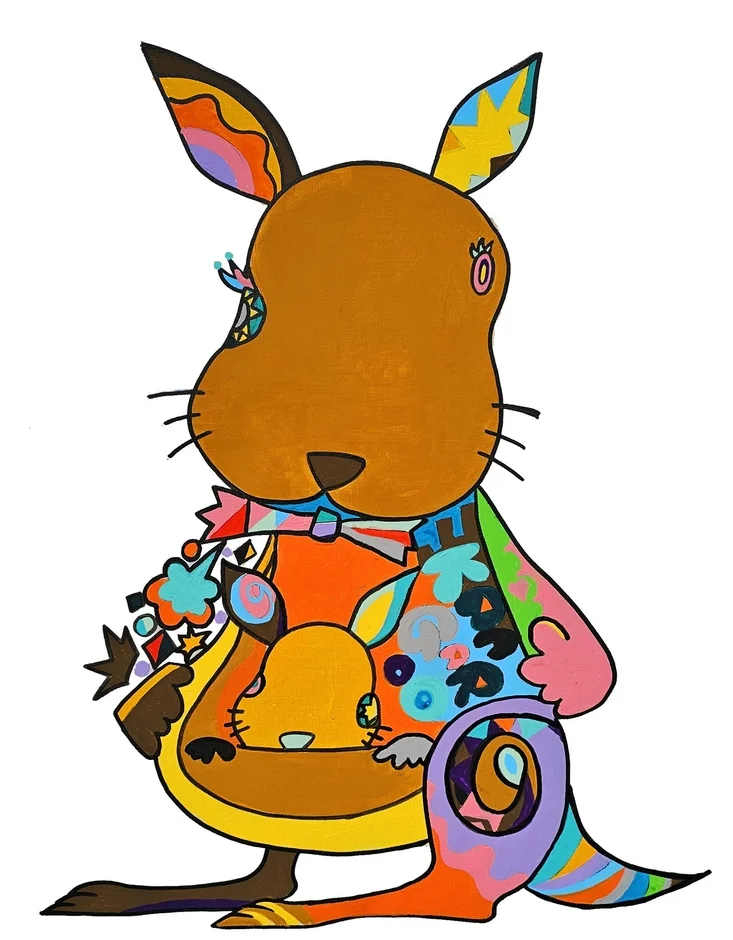 カンガルーのぬいぐるみルルとカンの原画