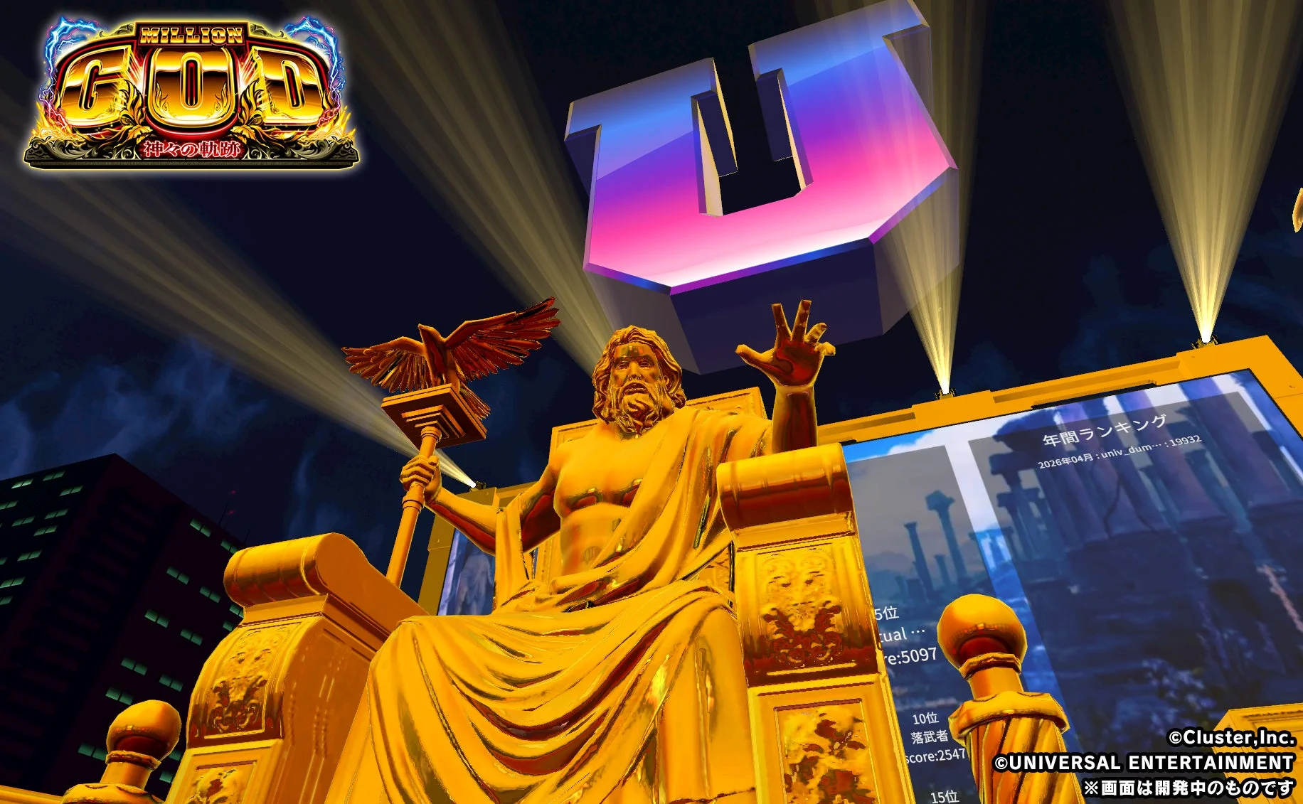 ユニバーチャルランドの全体像とランキング画面