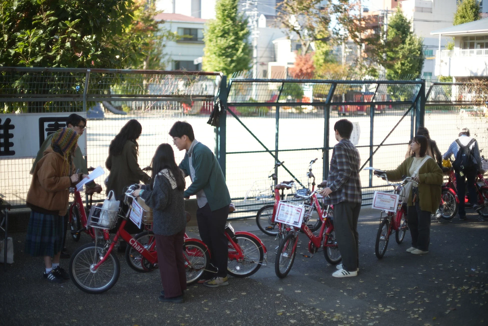 レンタサイクルと人々