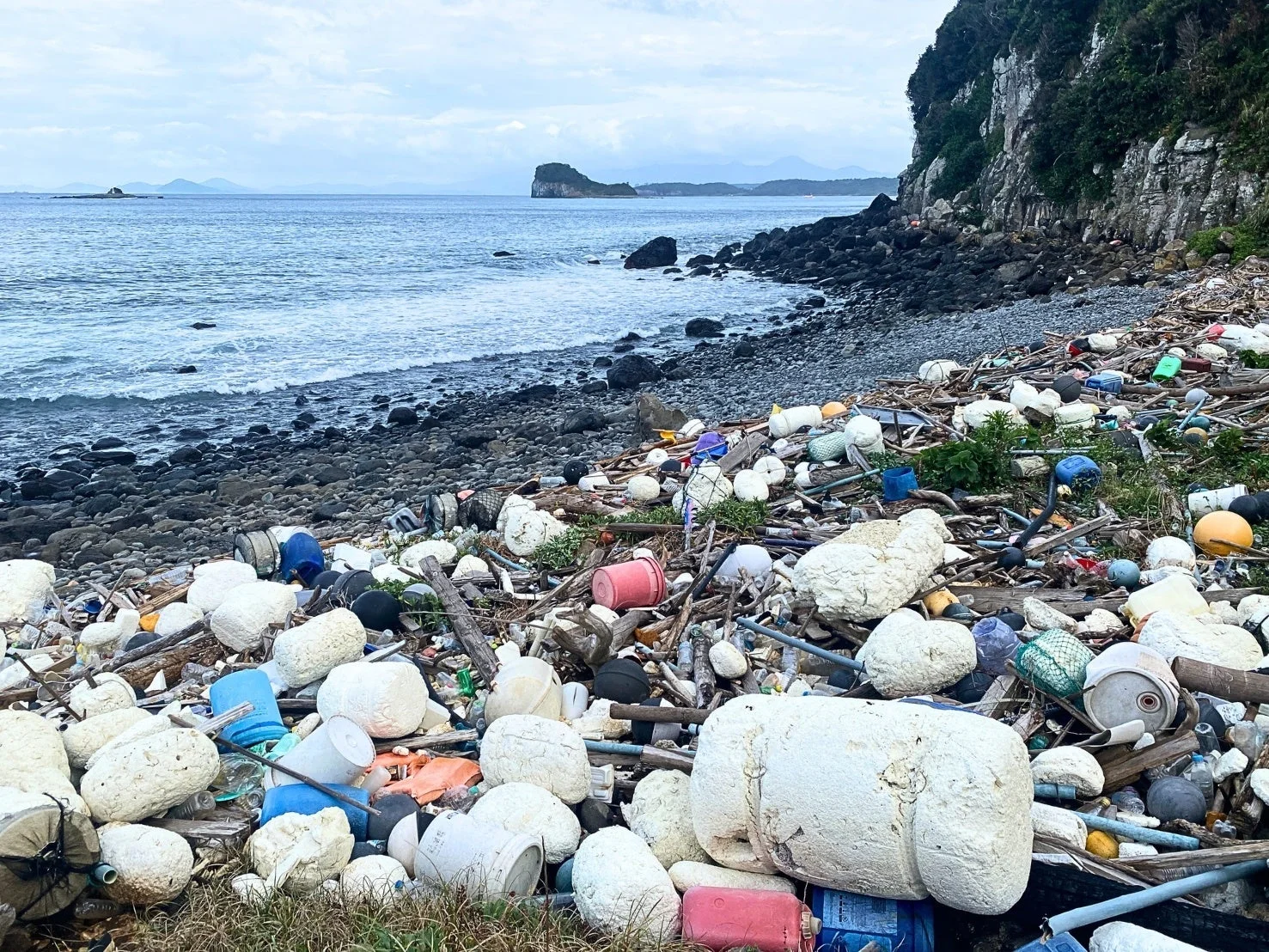 海岸に漂着したごみ