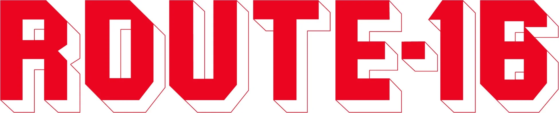 赤色で「ROUTE-16」と書かれたロゴマーク