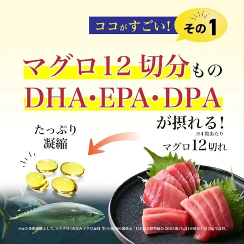 マグロ12切れ分のDHA・EPA・DPA