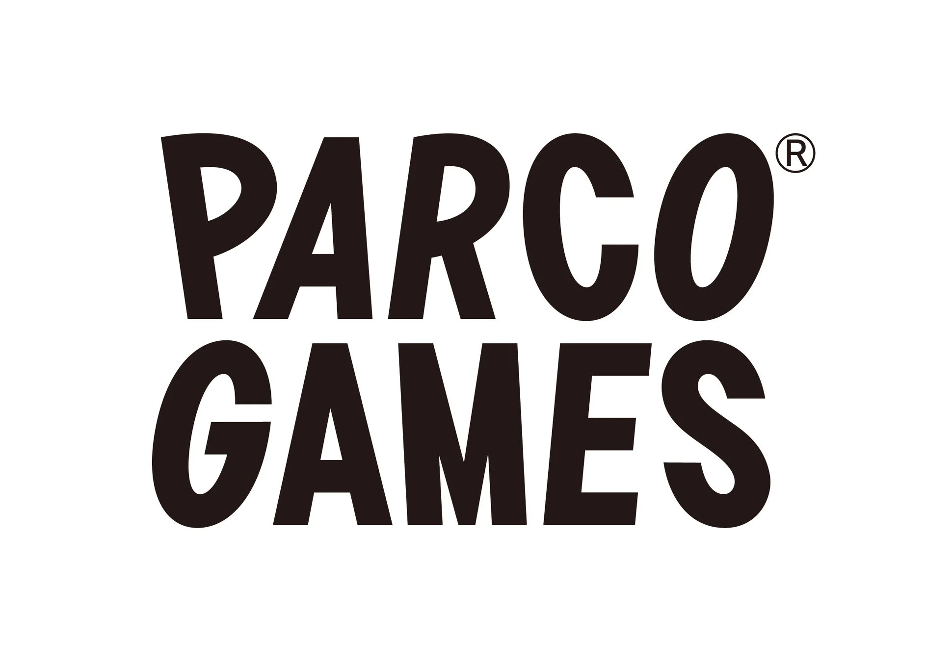 白い背景に黒い太字で「PARCO GAMES」と書かれたロゴマーク。