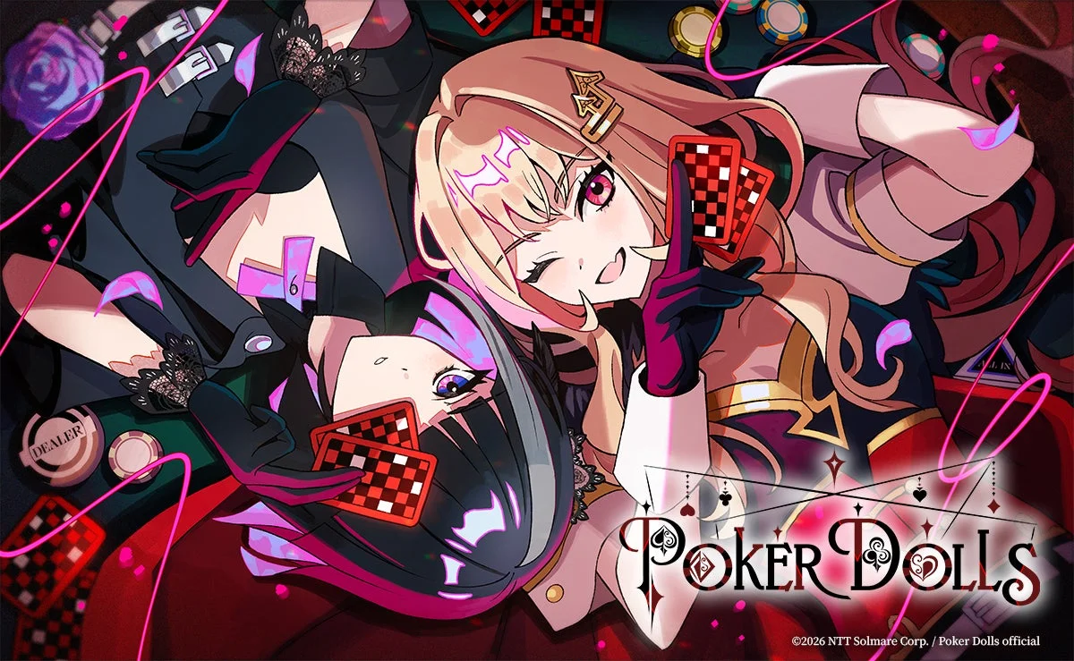 ポーカーをテーマにしたアニメスタイルのイラスト