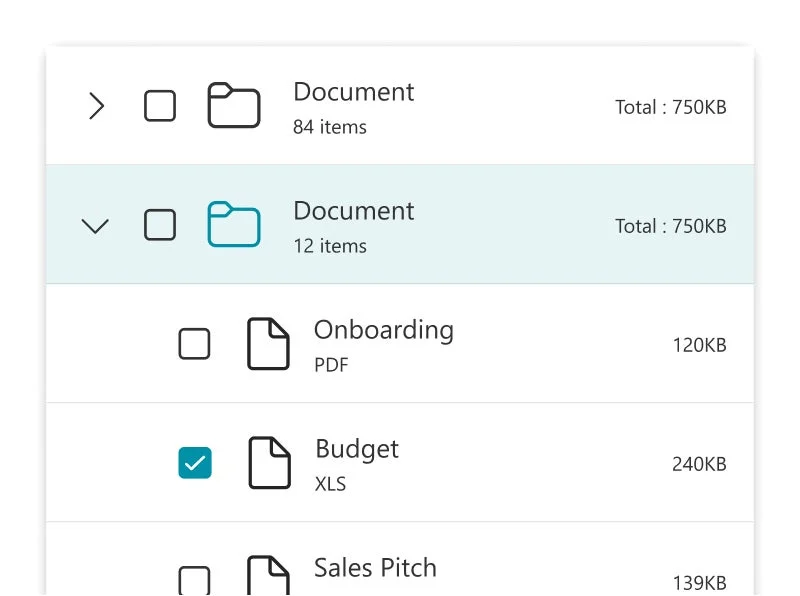 ツリービュー形式のファイル管理