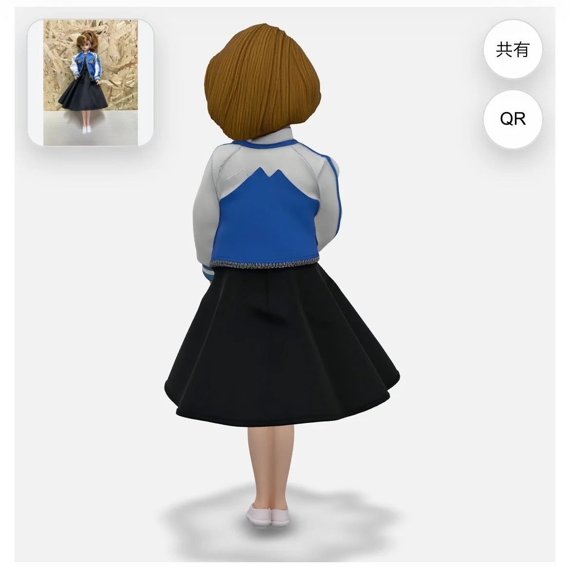 正面画像のみのAI処理では背面が実物と乖離する様子