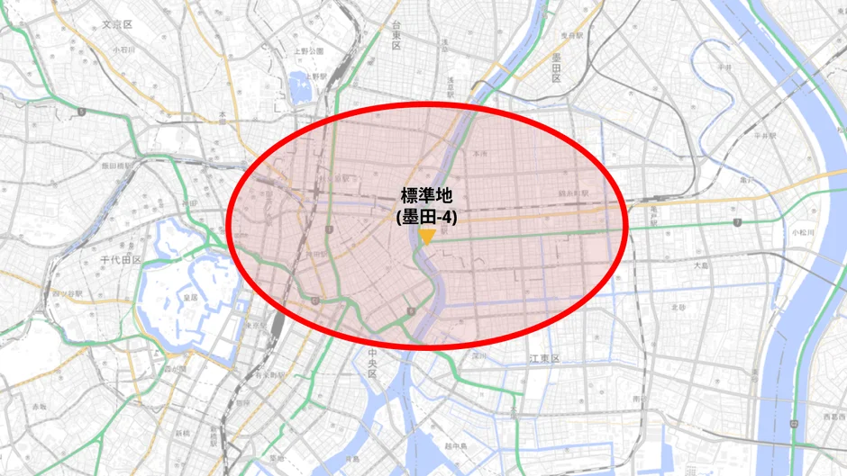 抽出エリア（東京都墨田区千歳）