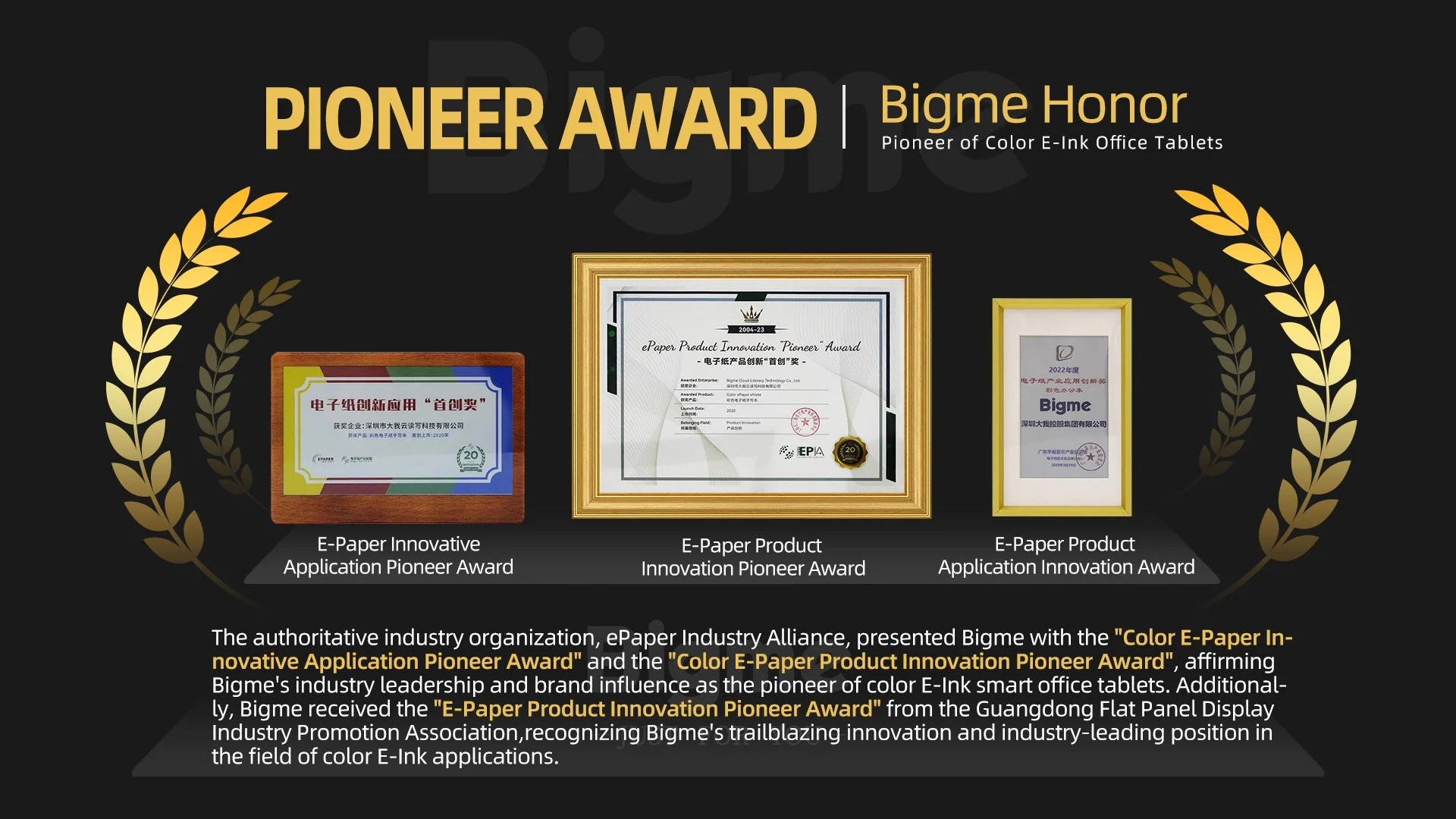 BigmeのPioneer Award