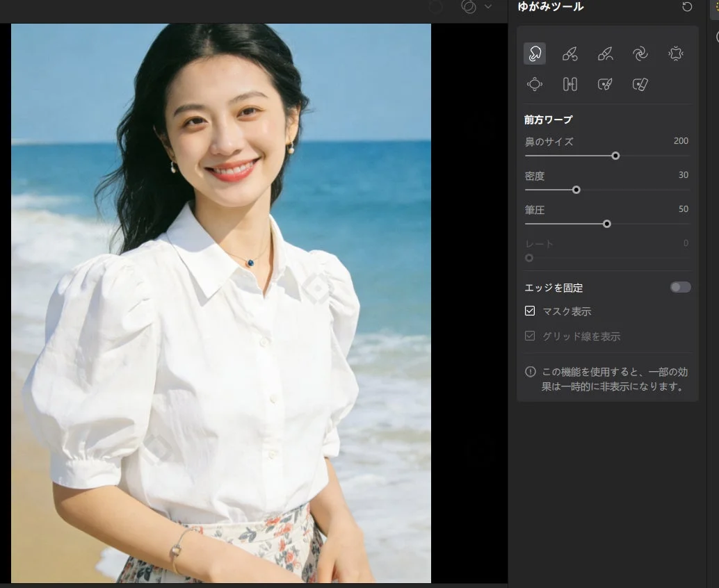 高精度レタッチ機能