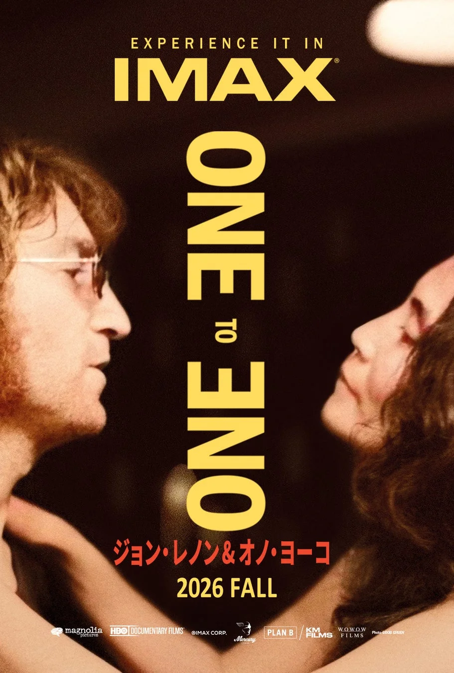 IMAX®限定公開を告知する『ジョン・レノン＆オノ・ヨーコ：One to One』のポスター