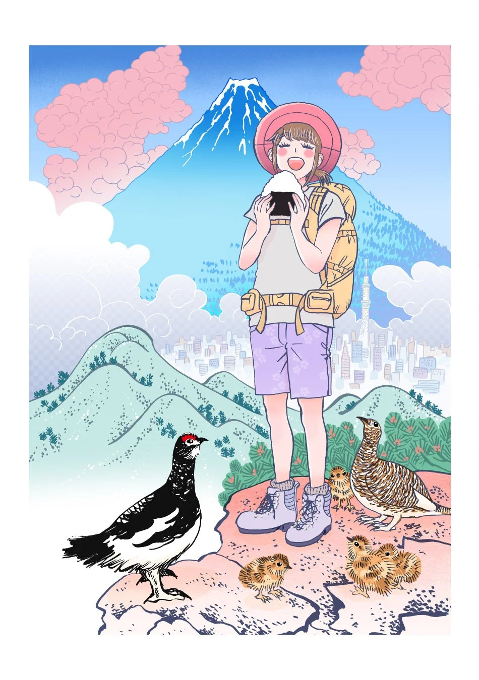 富士山とおにぎりと鮎美