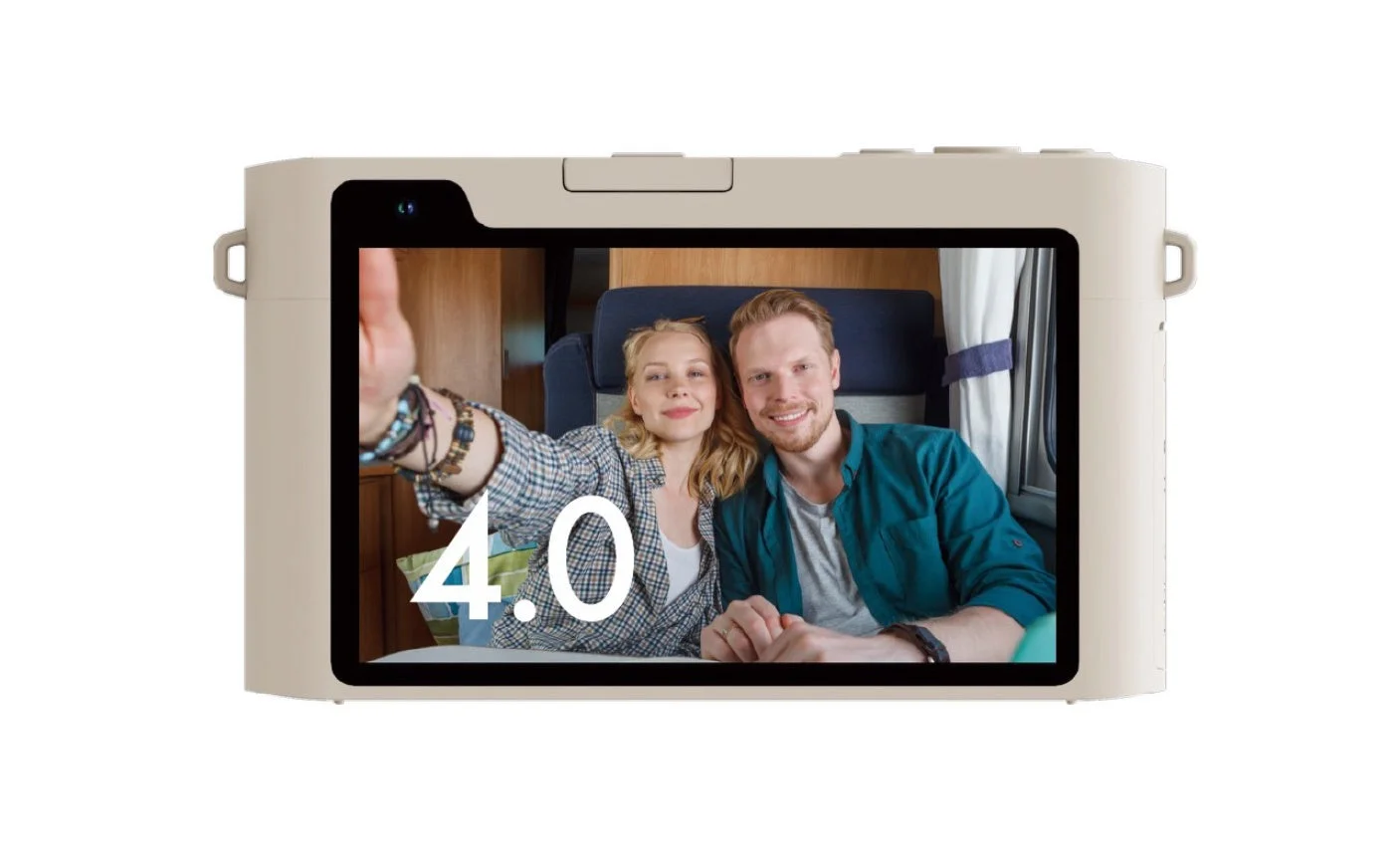 4.0インチ液晶で自撮り