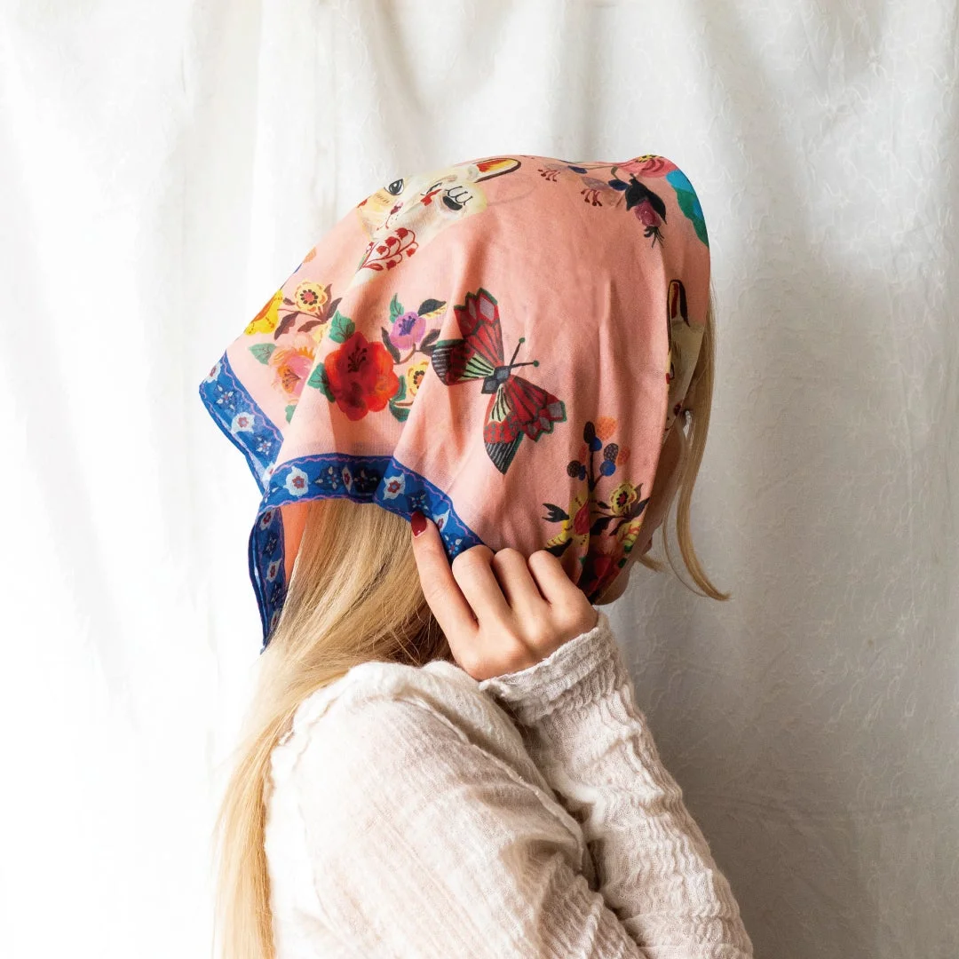 Nathalie Lete Handkerchief Lucky cat