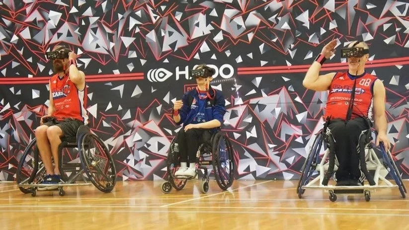 車いすでHADOをプレイする様子