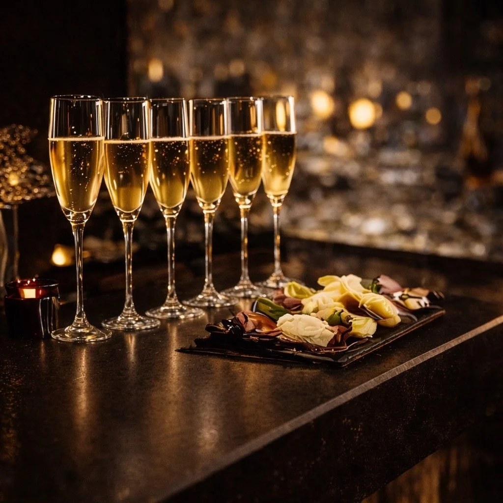 シャンパンが注がれたグラス