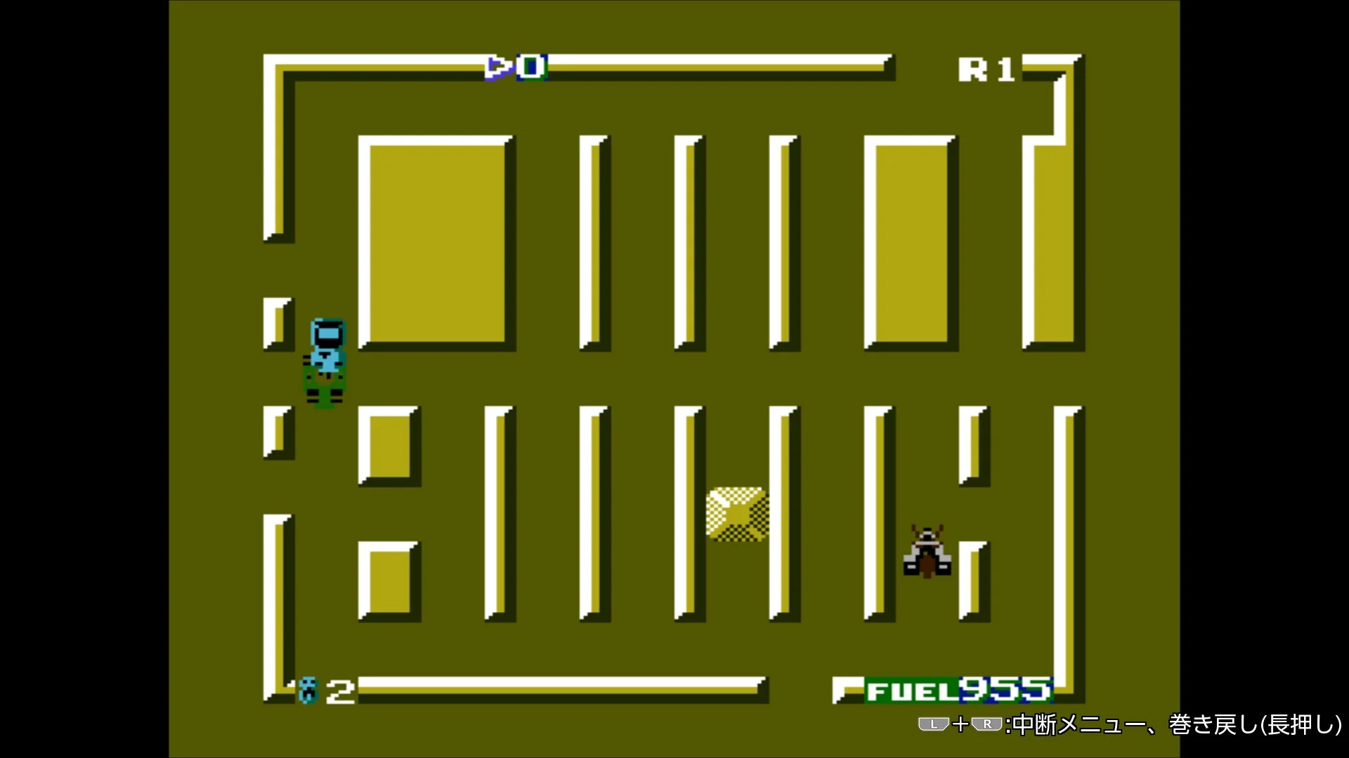 8ビットのレトロなトップダウン視点ゲームのプレイ画面