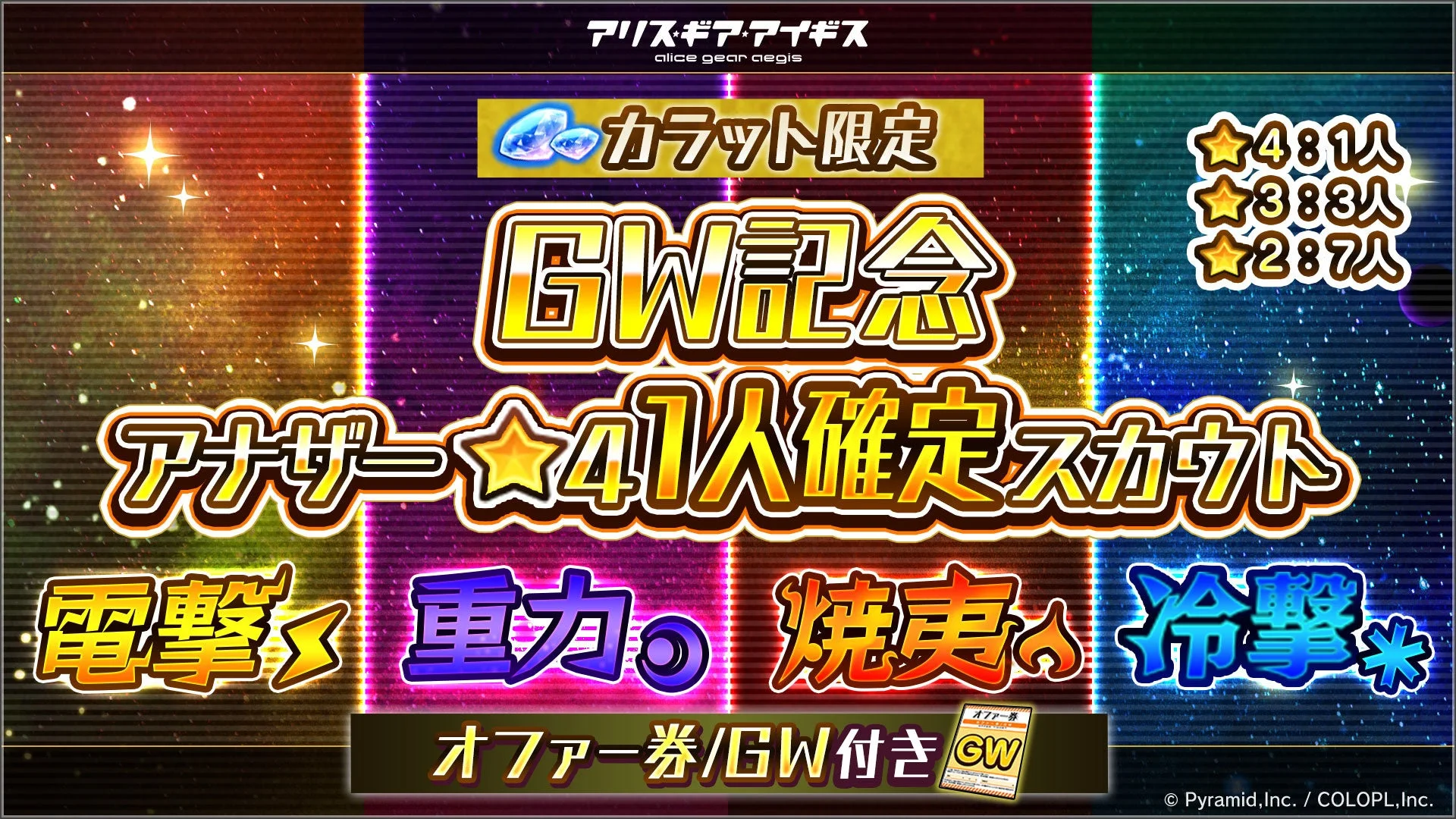 アリス・ギア・アイギス GW記念アナザー★4 1人確定スカウト
