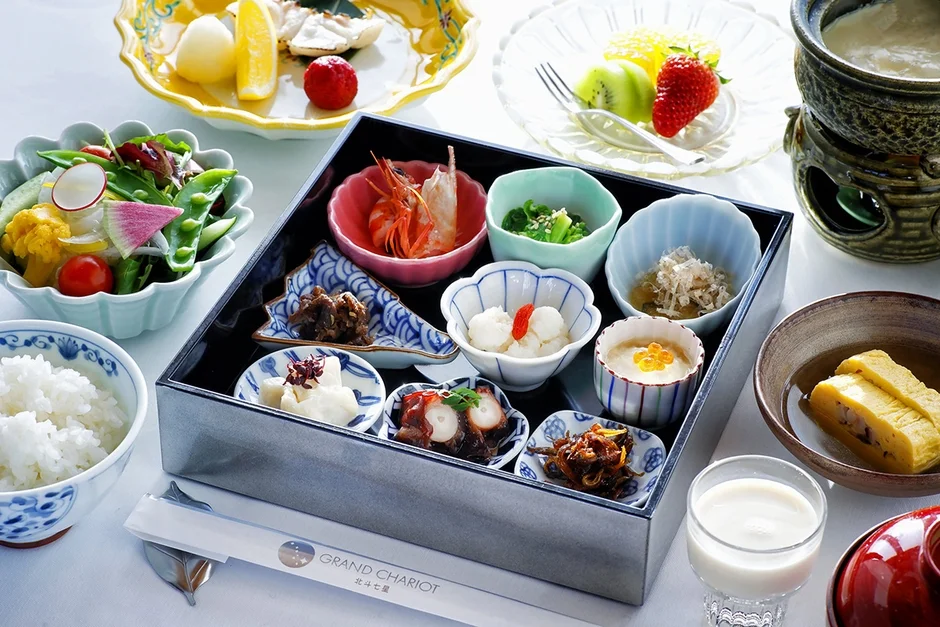 彩り豊かな和食の朝食