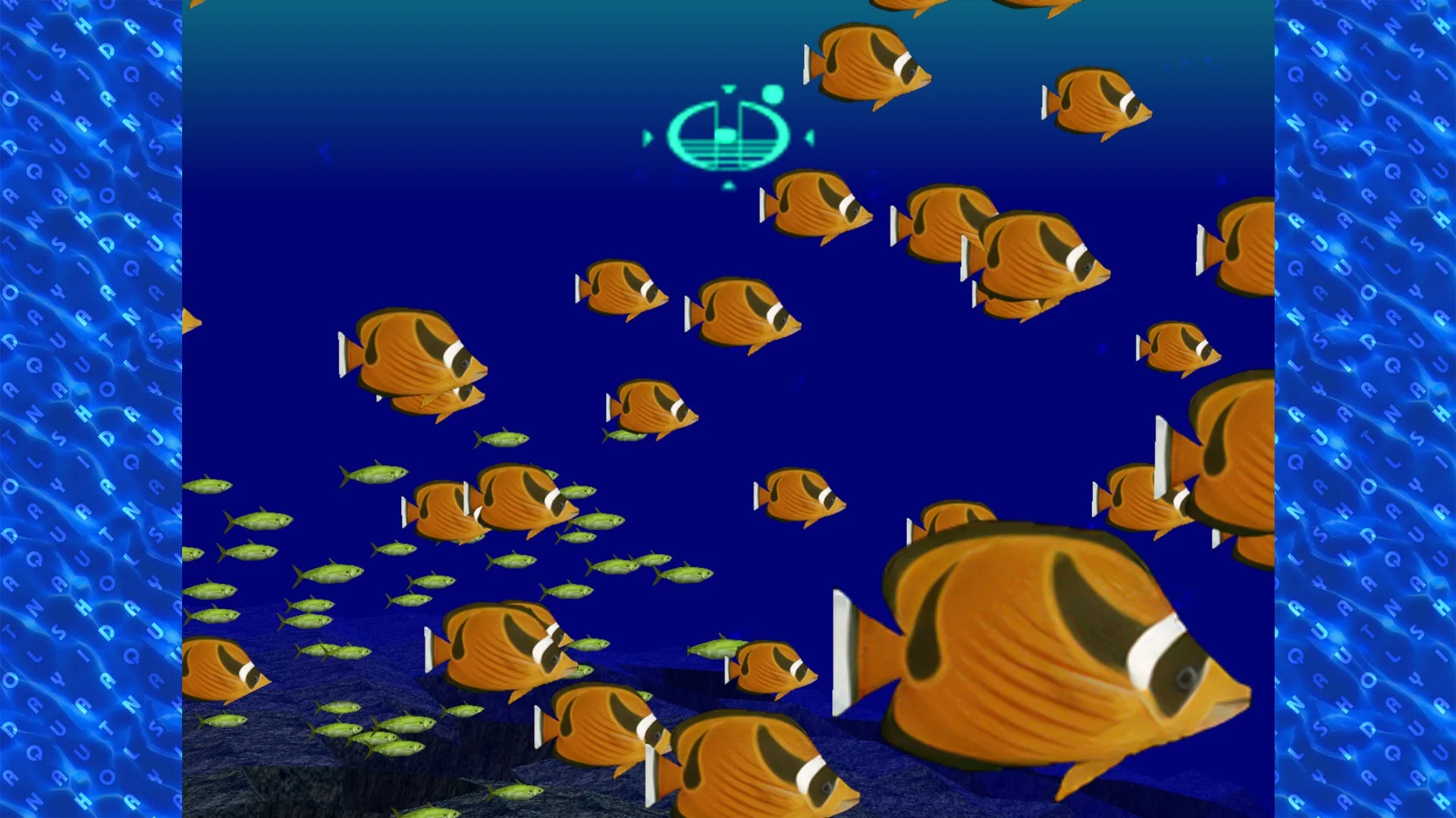 魚の群れが泳ぐ海中