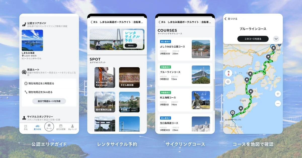 『自転車NAVITIME』内の「しまなみ海道」特設コンテンツイメージ