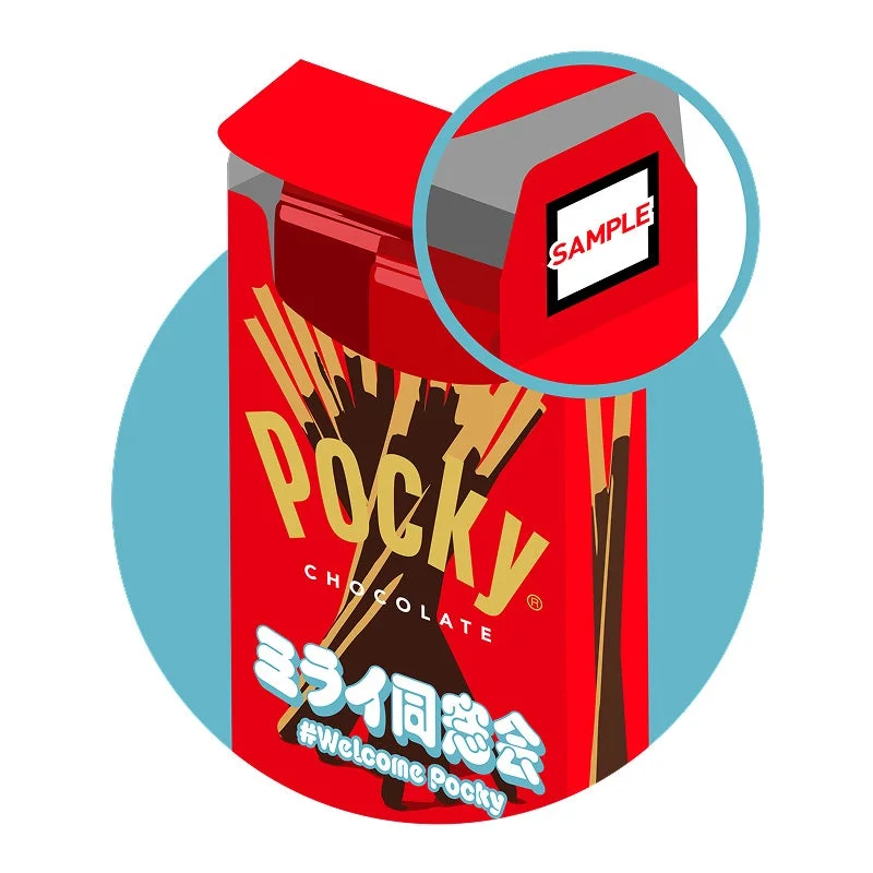 ポッキーパッケージと二次元コード