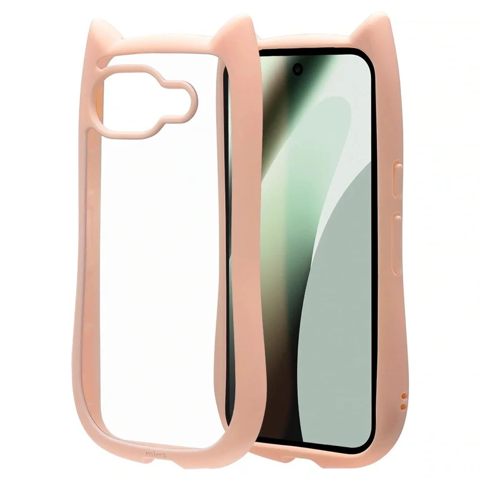 ピンク色の猫耳ケース