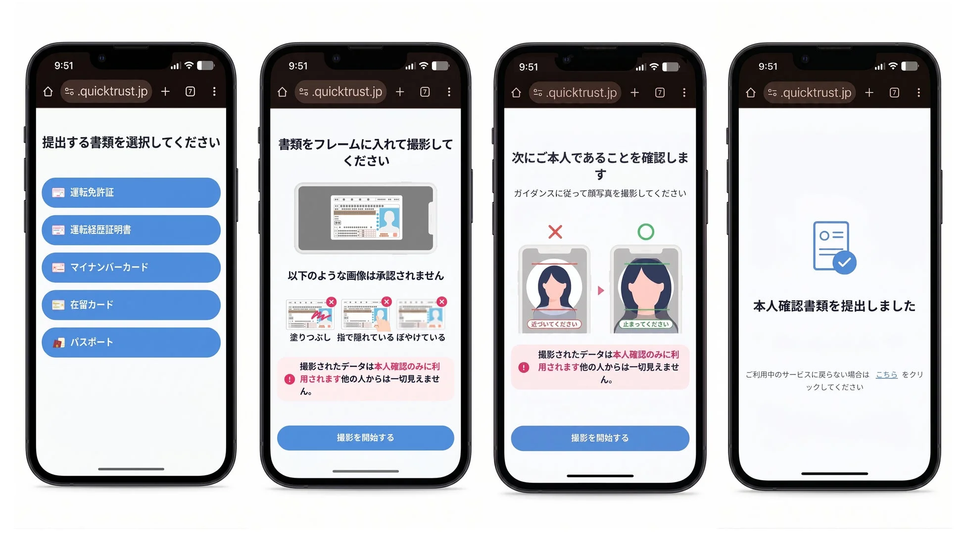 本人確認書類選択と撮影ガイド