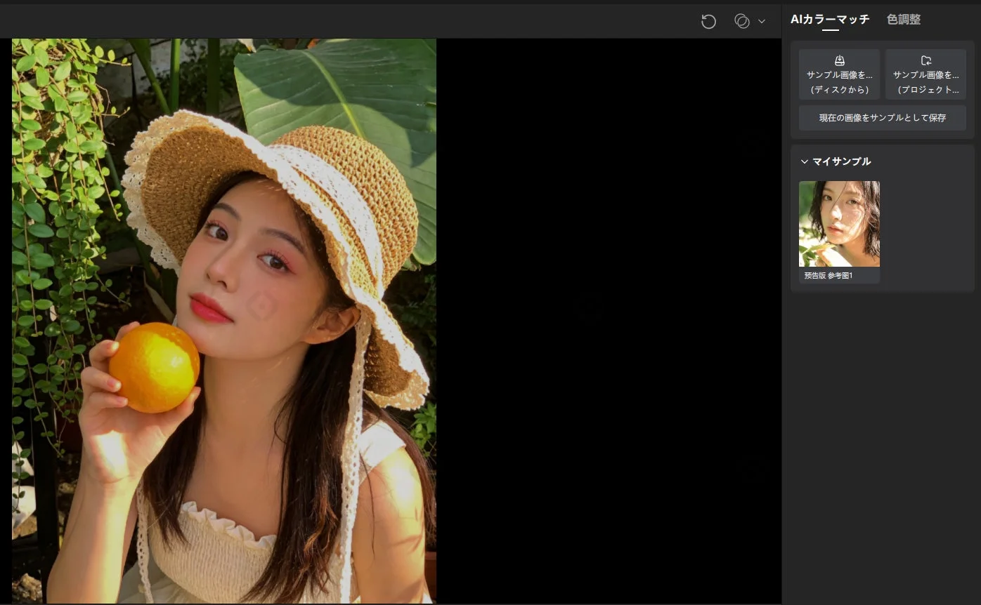 AIカラーマッチ機能