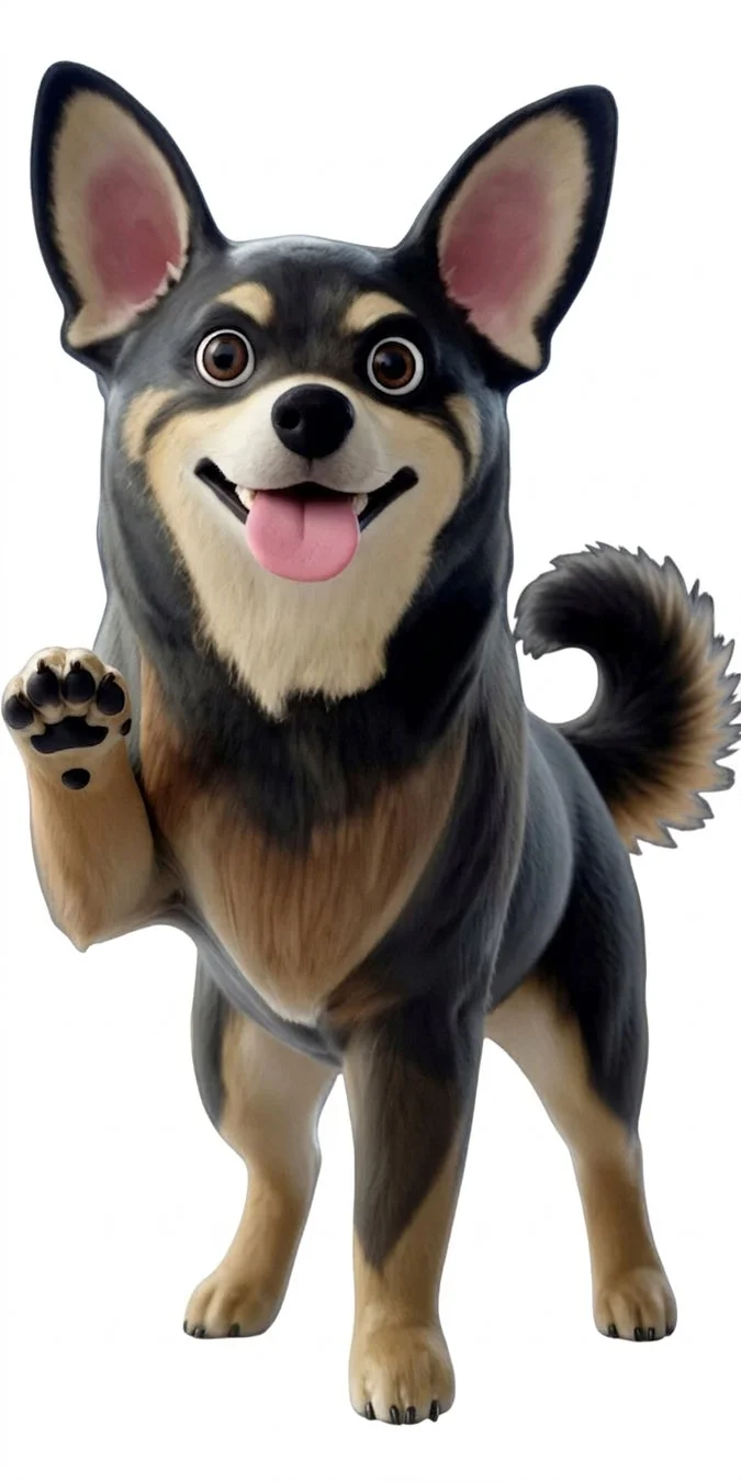 可愛らしいポーズの犬のイラスト