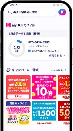 my 楽天モバイル機能統合のイメージ