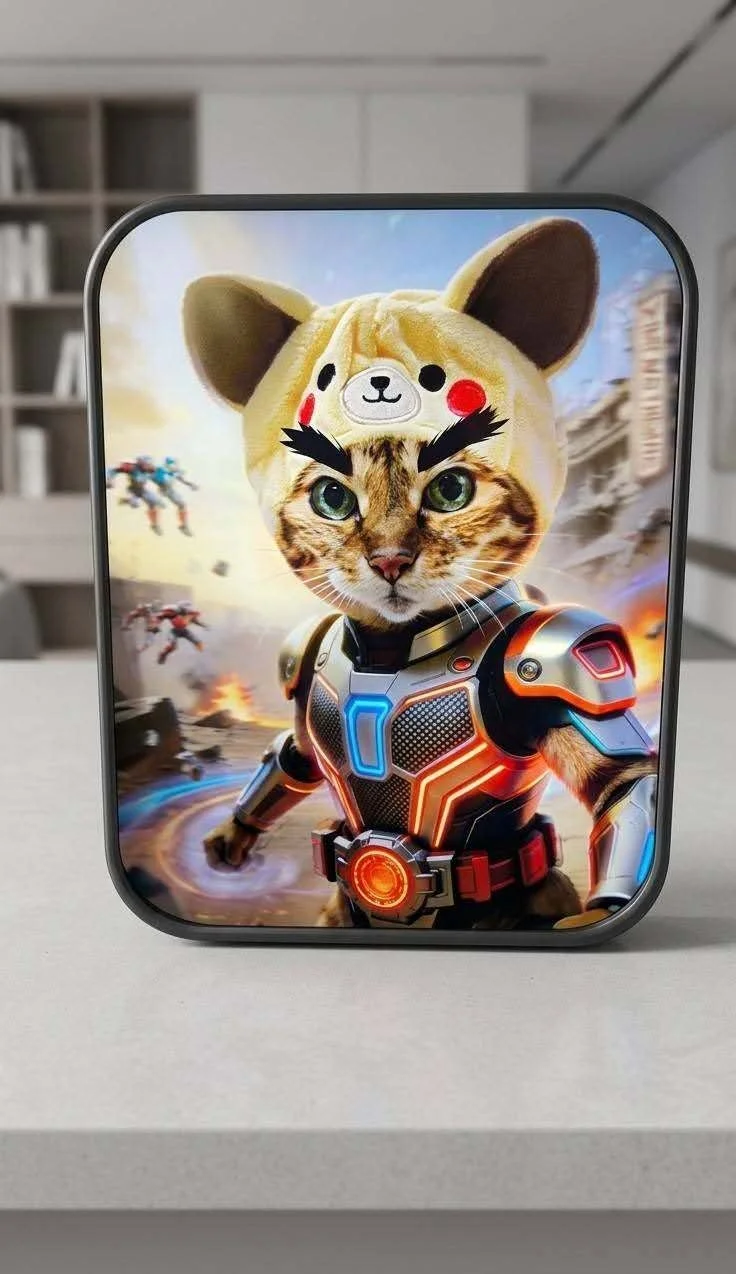 スーパーヒーロー風の猫のデジタルアート