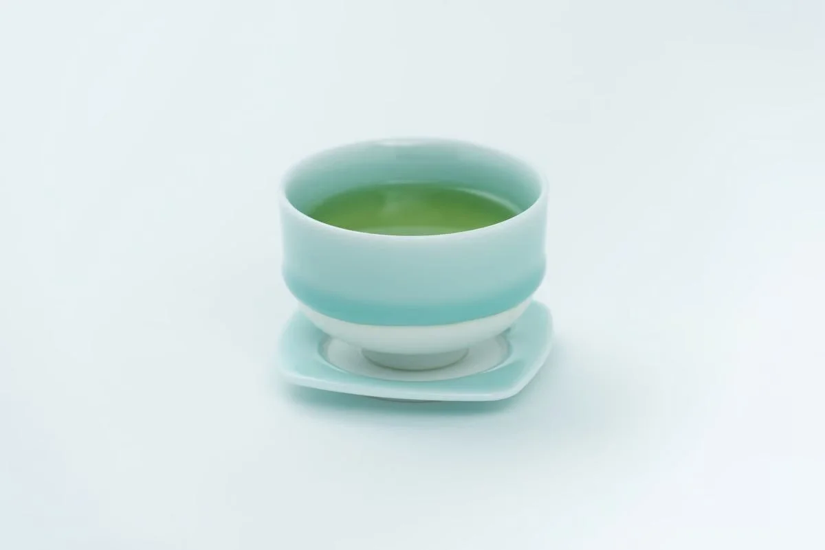 鍋島青磁煎茶碗と茶托