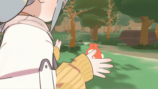 森の中でキャラクターとタベッチャネ