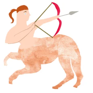 弓矢を構えたケンタウロスが描かれたイラスト