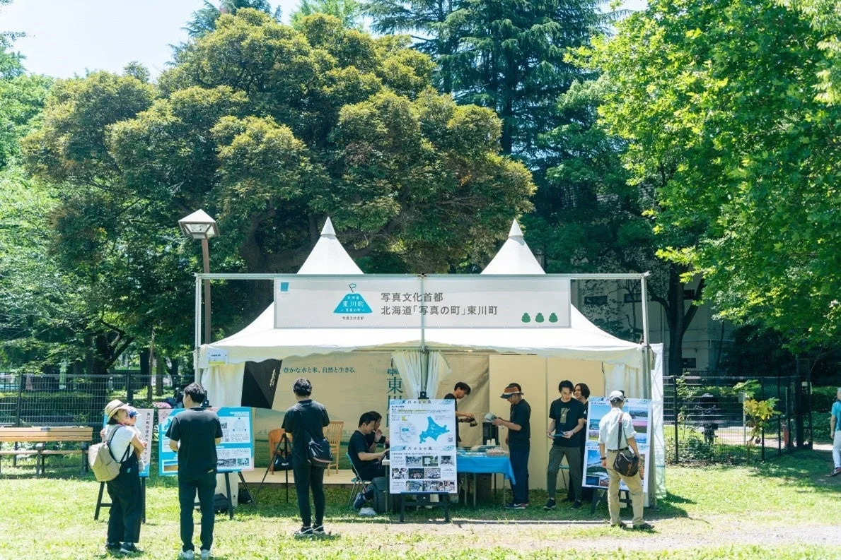 緑豊かな公園でイベントが開催されている様子