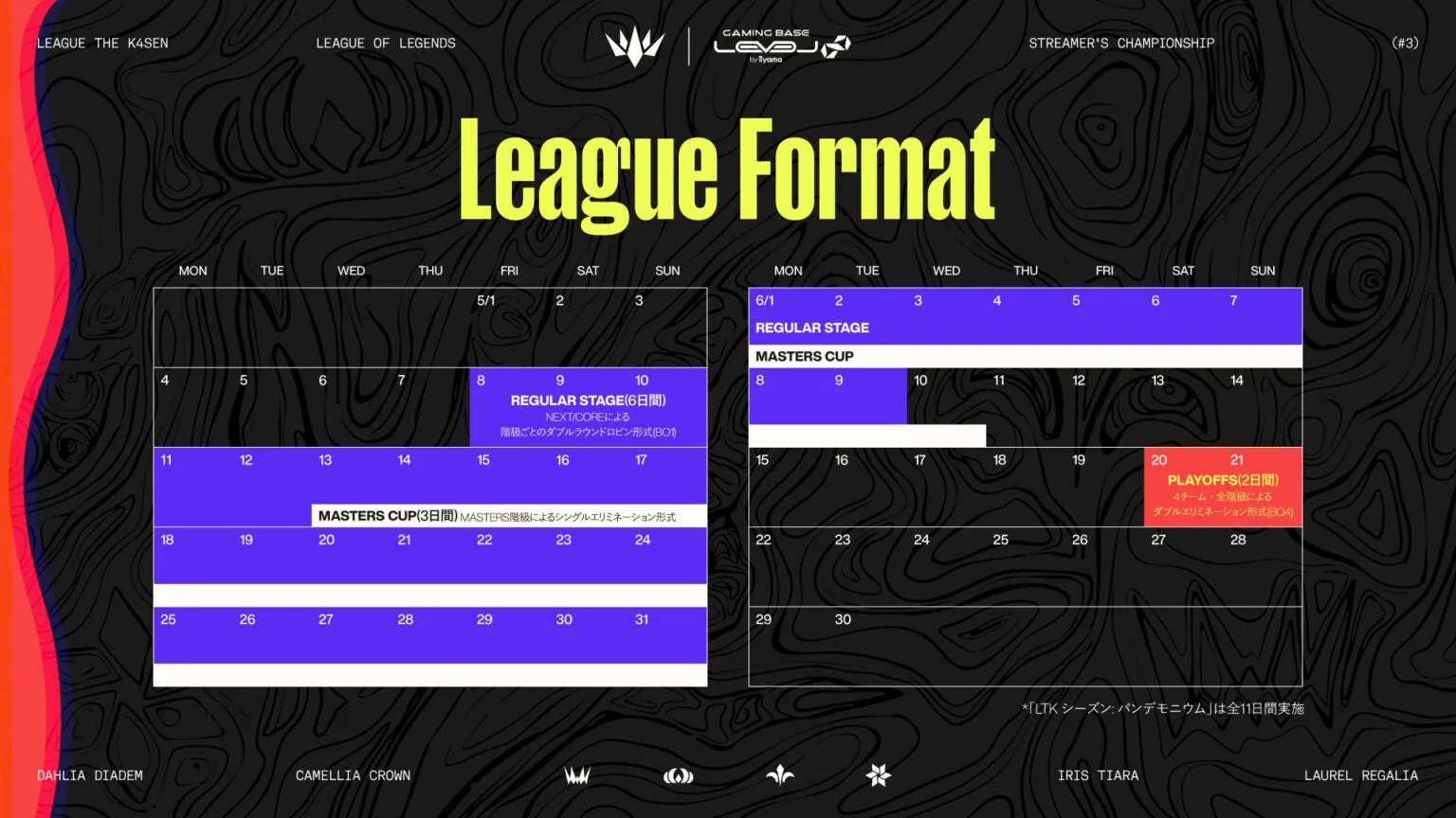 League Format Calendar